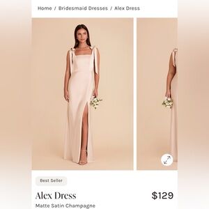 NWT Birdy Grey Alex dress - Matte statin - Champagne